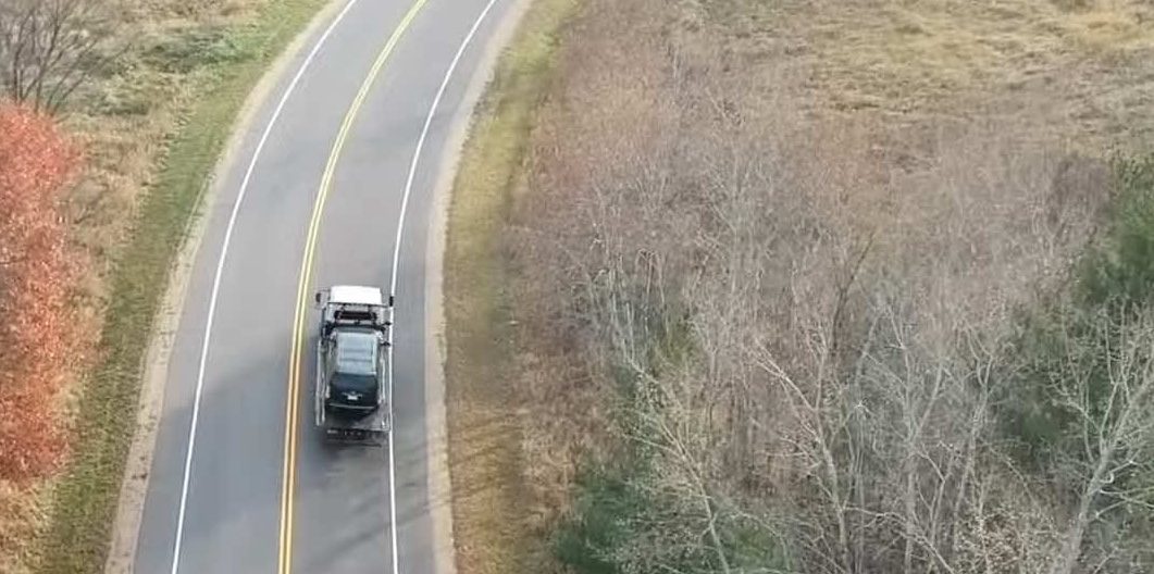 Aerial view of a highway